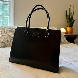 NWOT Kate Spade NY Large Black Leather Satchel